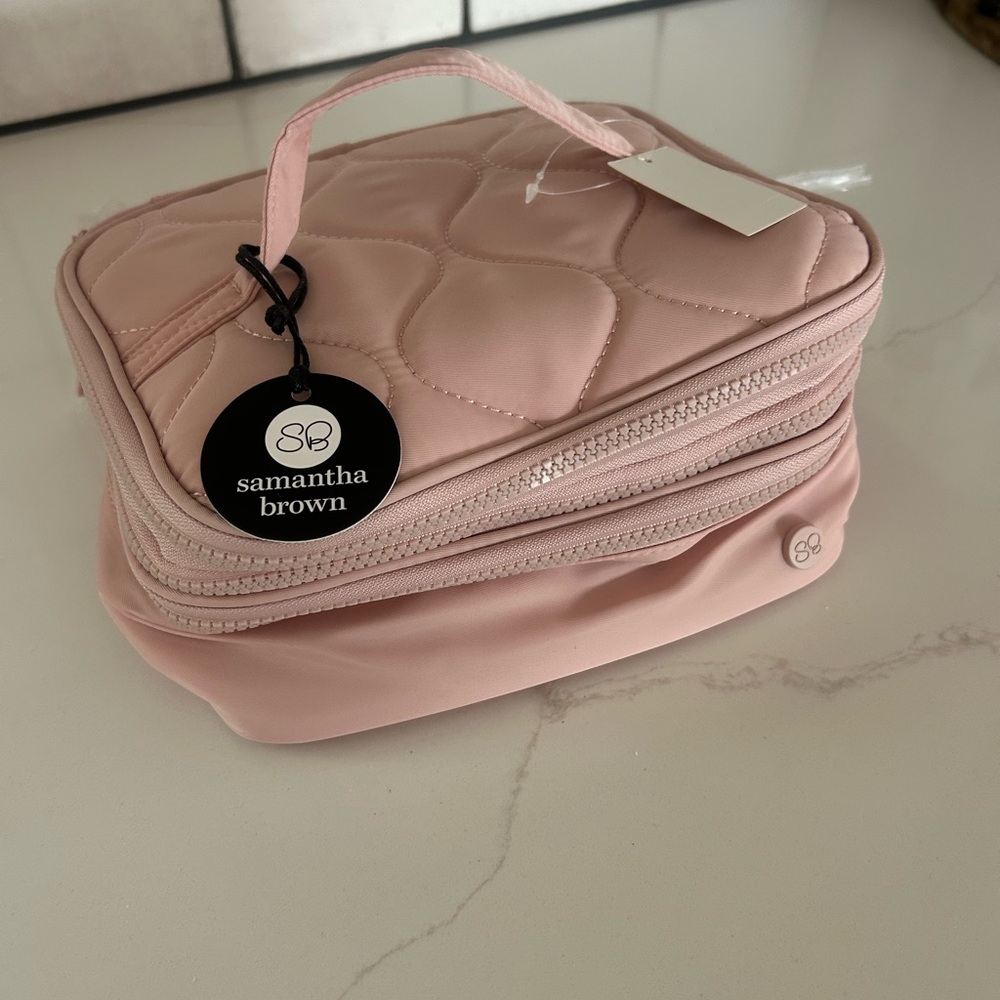 Pink Quilted Samantha Brown To-Go Expandable 2-Tier Organizer NWT